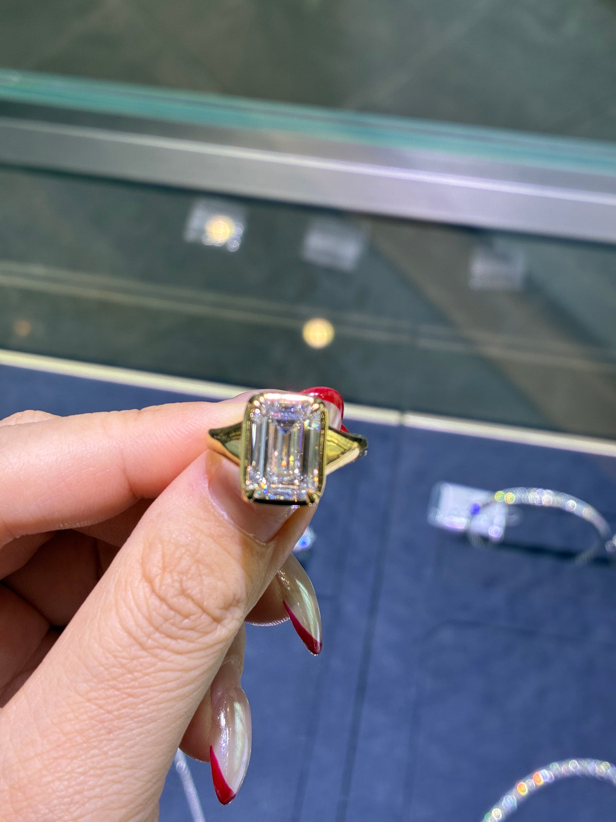 For Stephanie, 5carat Emerald Lab Diamond Ring, E/VS1