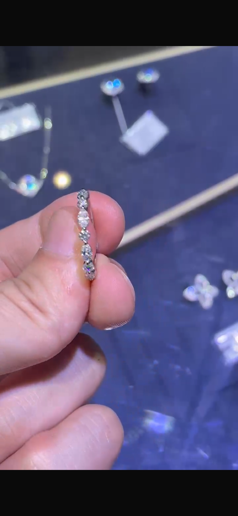 For Roderick Major 14K solid white gold 7 stones total 0.656ct D-E/VS-VVS US Size 6