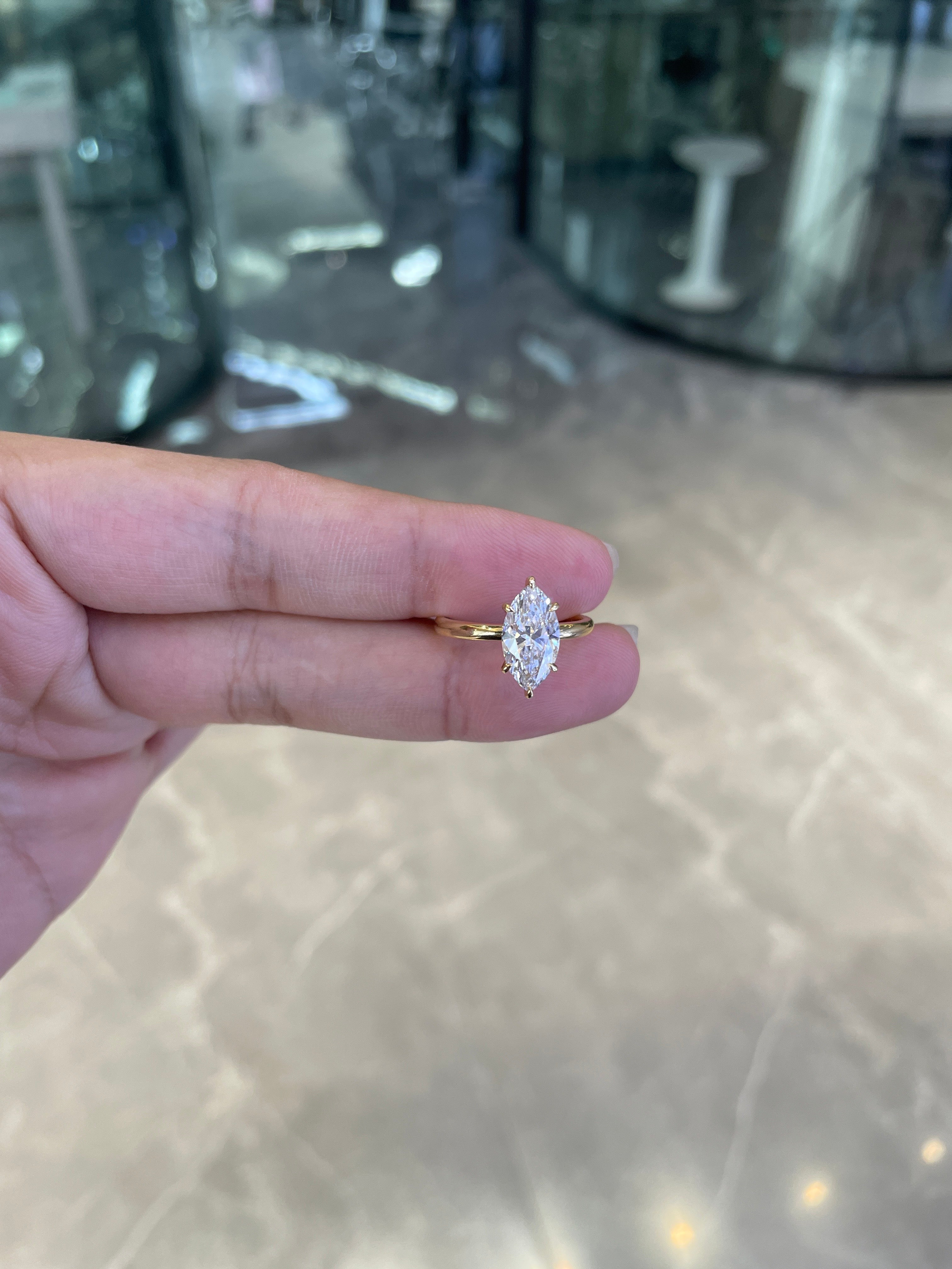 Deposit For Deanna 14k yellow gold ring with 1.5ct marquise diamond