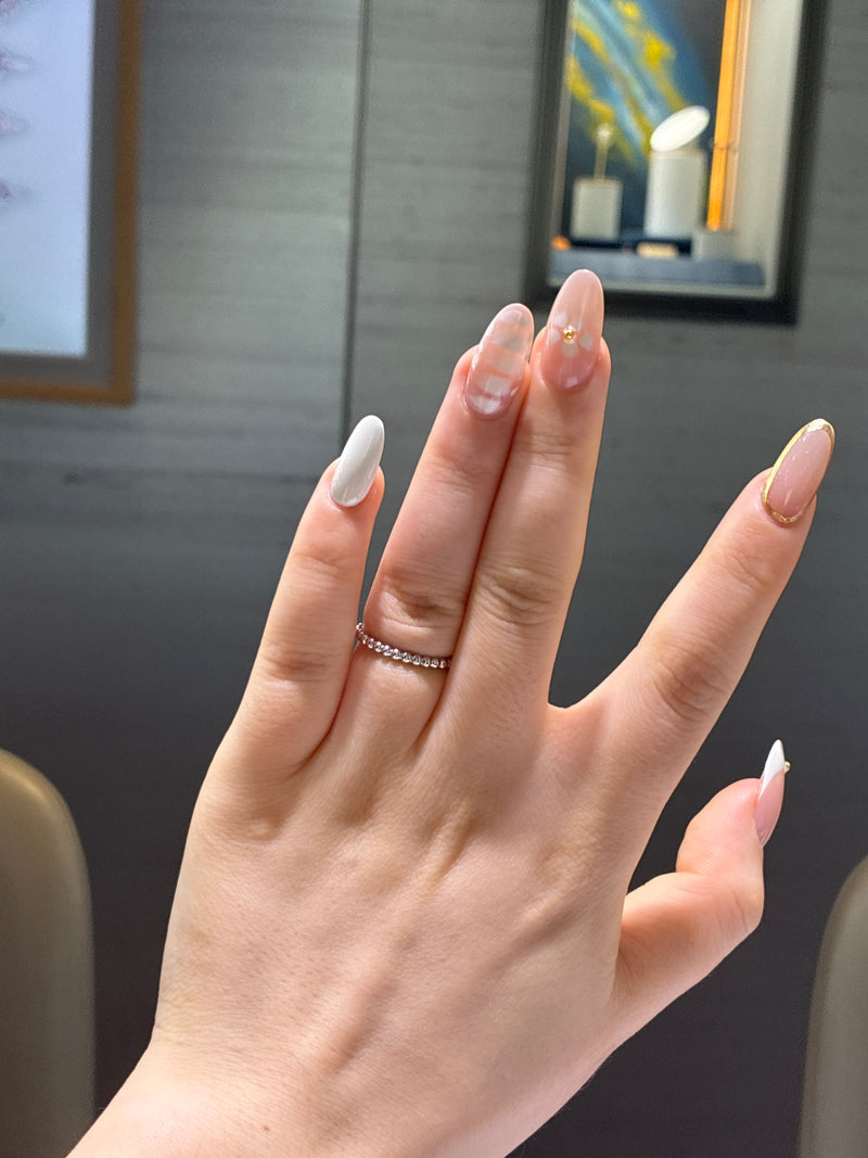 For Ara 18k white gold simple band customize