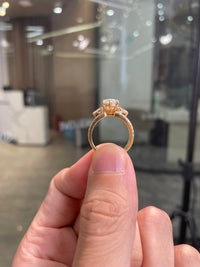 Retainer for Lynne’s Wedding Set (14K Solid yellow gold solitaire ring 3.03ct marquise shape center stone E/VVS2 32 side stones for total 0.499ct)+(14K solid yellow band ring 2 pear shape stones total 0.450ct 16 side stones for 0.307ct D-E/VS-VVS) USSize7