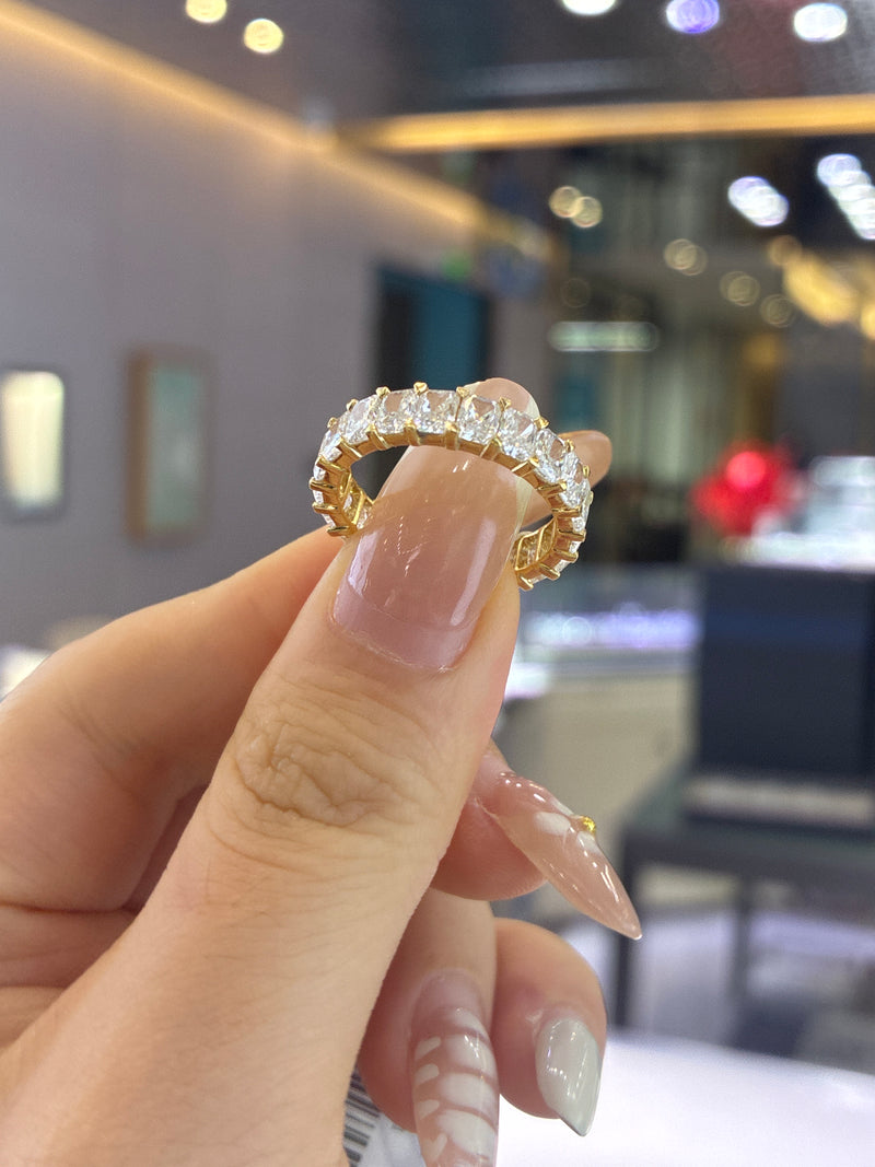 For Haley 18k yellow gold Full eternity band DE/VS-VVS customized