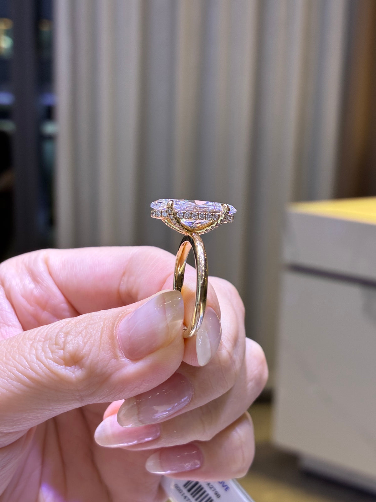 Deposit for Mariela // 5ct Moval 14k yellow gold with hidden halo,E/VS1