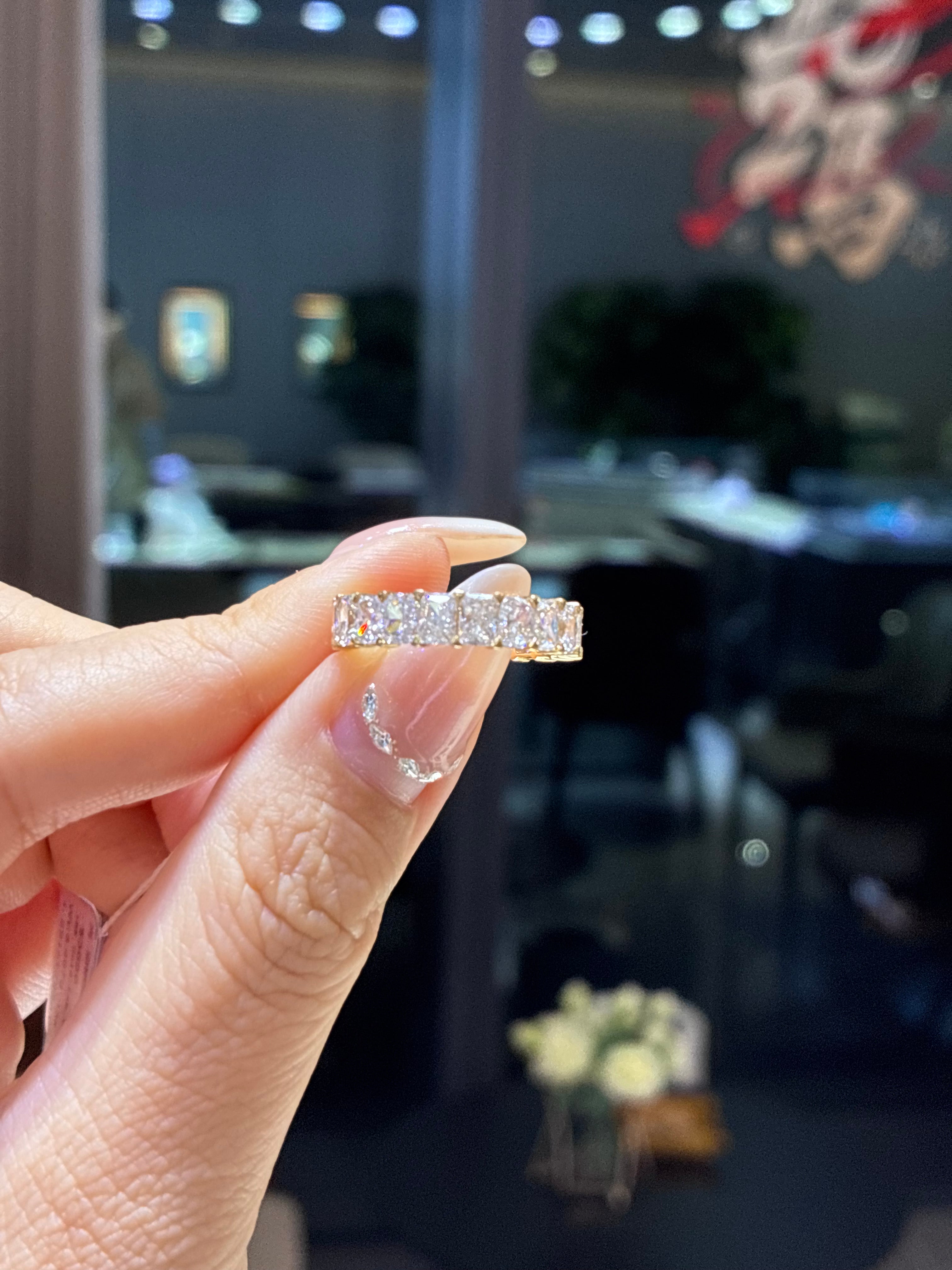 For user4382884, Radiant Full eternity band, 4.29ct, 18k gold