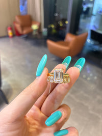 Deposit for Jennyfoss 14K solid yellow gold 5.01ct emerald E/VS1, with 4.912ct full emerald bezel eternity wedding band