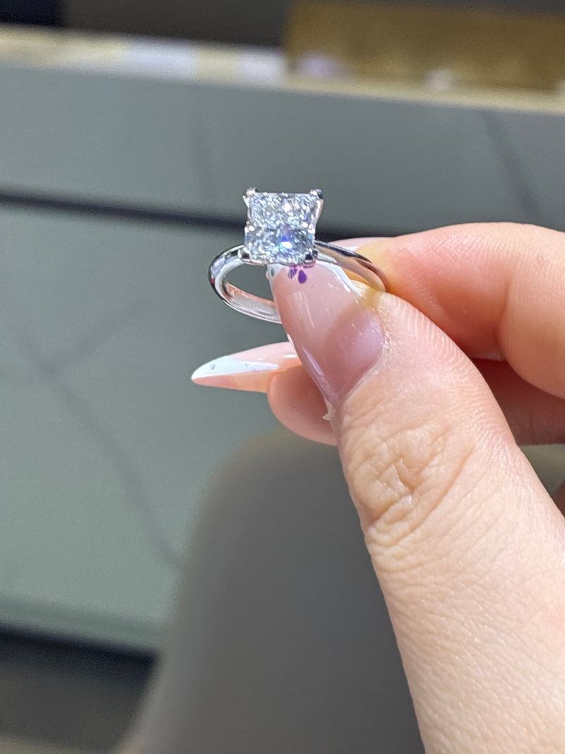 For Anabanana 18k yellow gold princess cut Customize