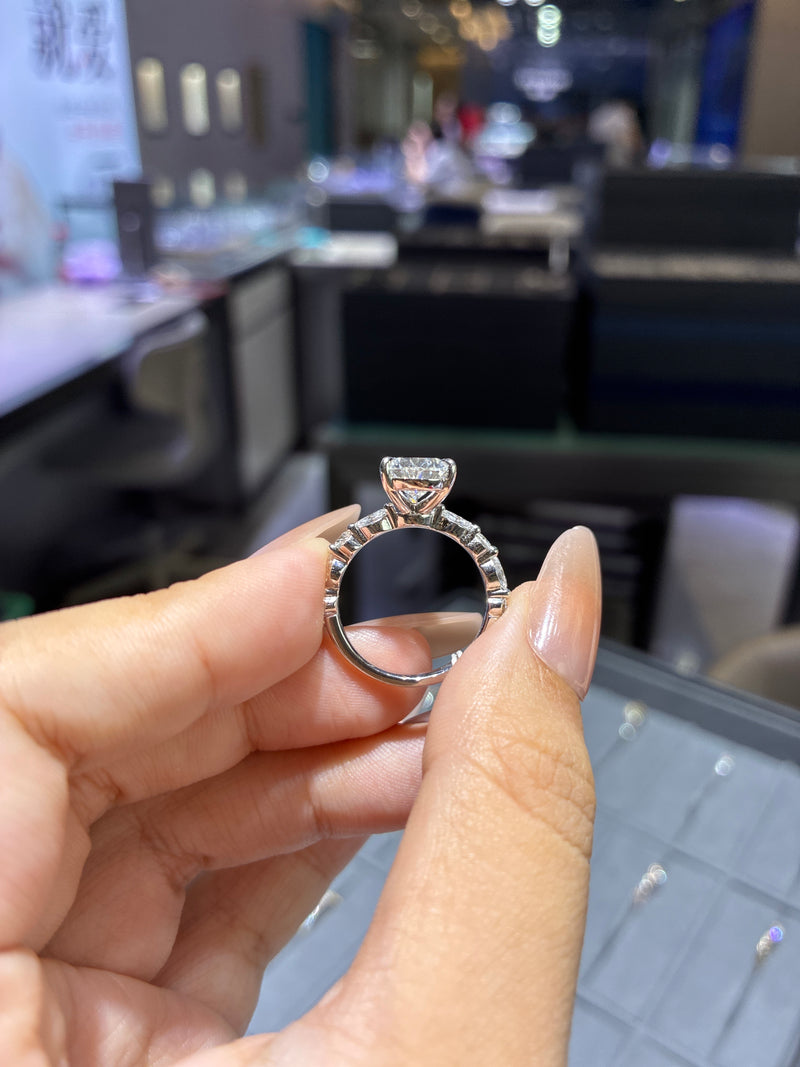 Deposit for Nancy 14k rose gold 5ct pear cut customize with marquis cut on band