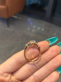Deposit For Becky Lankford 14k yellow gold 3.00ct round D/VS1 with 0.623ct/2p