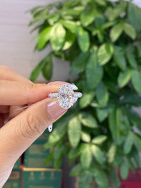 For Mika_co, deposite for 3ct Elongated cushion, E/VVS2, with 1ct gradient color sidestones (194pcs) , total 4ct in 18k solid yellow gold