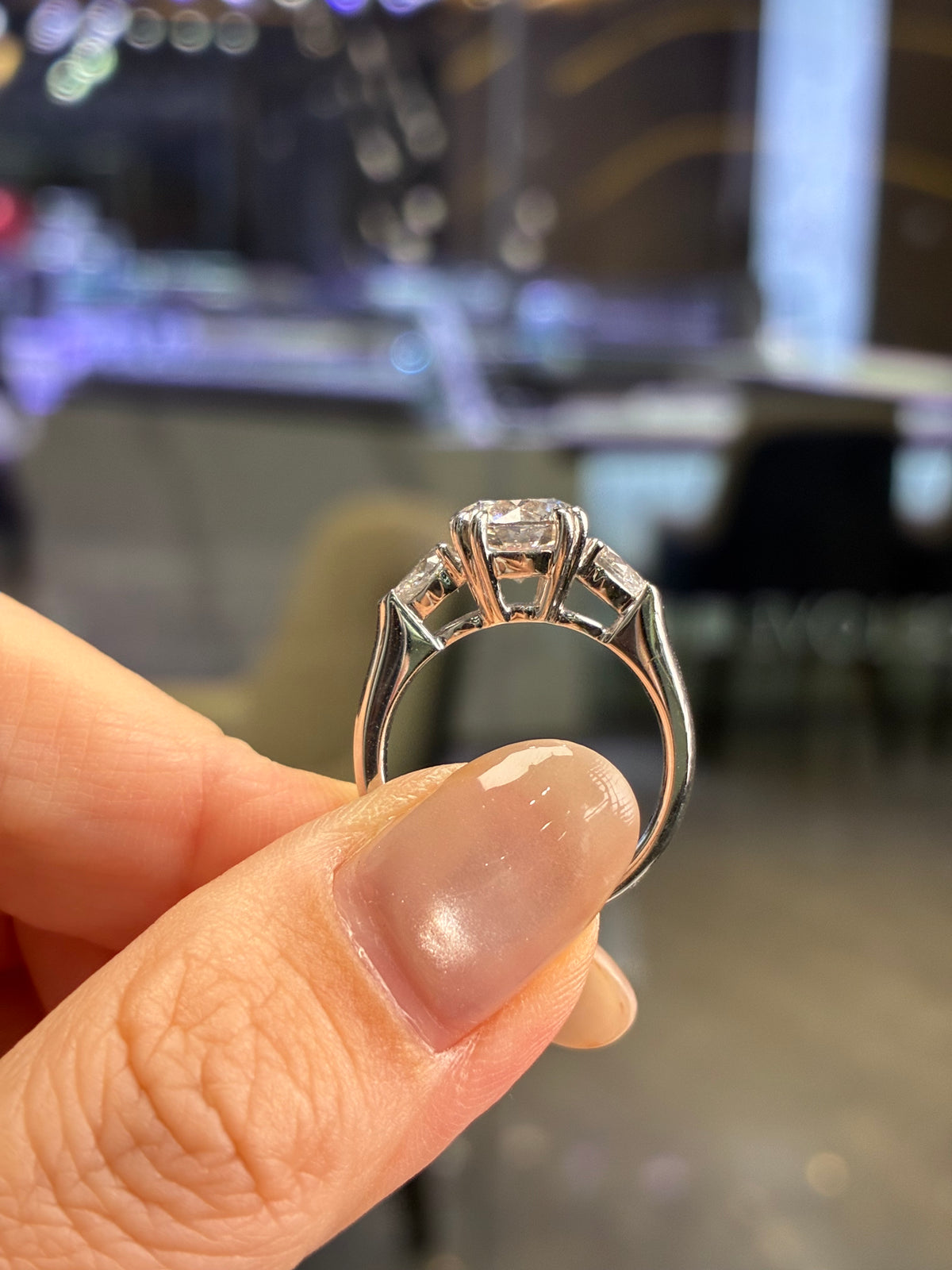 For user700, 2.01ct Round Center stone with 0.47ct sidestones Lab  Grown Diamond Engagement Ring E/VVS2, in Platinum 950 (ready to ship )