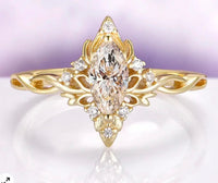 Deposit for Janice 14k yellow gold, 1ct natural Fanta garnet, 4pieces olive green leafs, 8 pieces round cut small diamonds