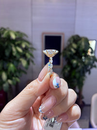 Deposit For Jessica, 6ct Oval mainstones with 0.897ct marquise sidestones, E/VS1, 14k white gold