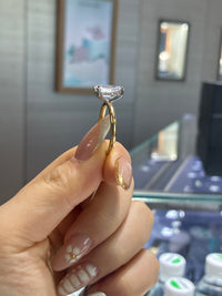 For Kally 14k yellow gold E/vvs2 3.12ct side stone 0.117ct