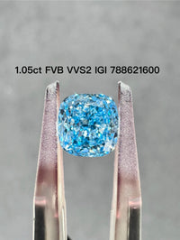 For Erika, deposit for 1ct Blue Cushion Diamond Earring Stud, in 14k yellow gold