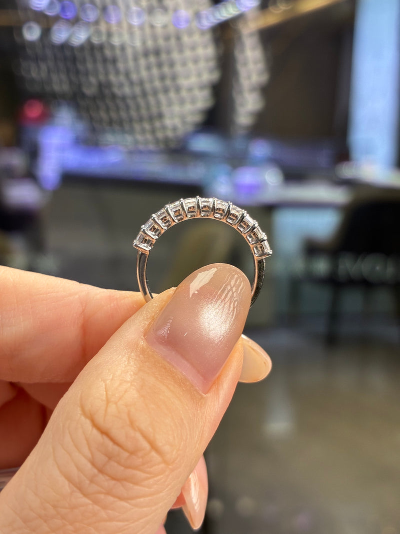 For Tourbaby, Custom 1.1ct Half eternity emerald band, DE/VS-VVS in 18k yellow gold