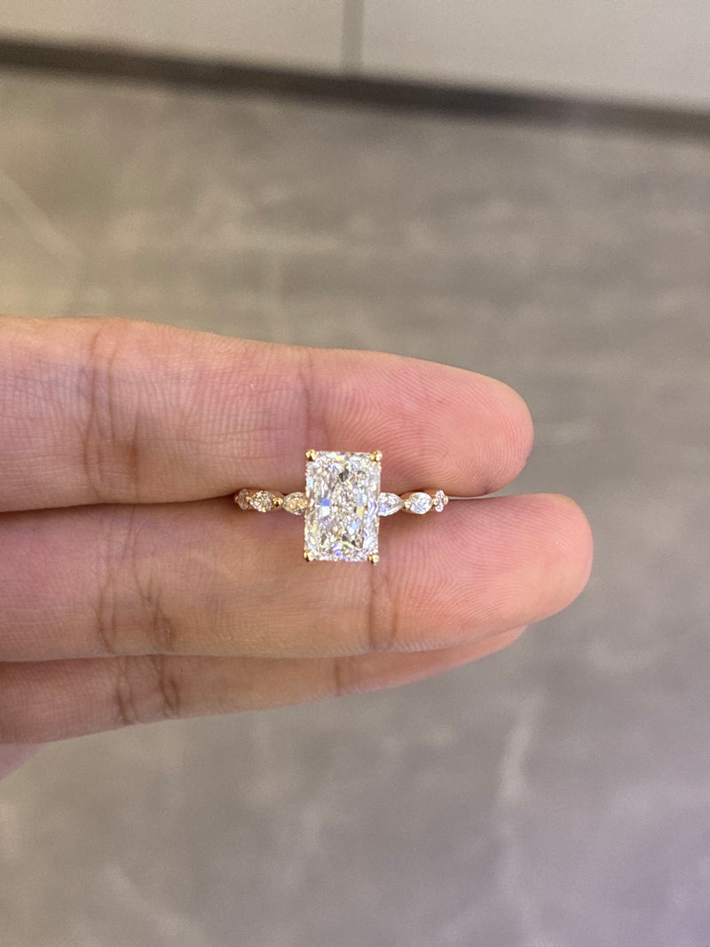 50% Deposit For BLondie 14k yellow gold ring with 2.530ct Evvs2 diamonds