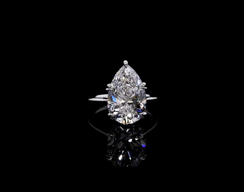 For Xaviera,Custom Deposit for 3ct Pear Diamond Ring + Jacket Ring in Platinum, E/VVS2