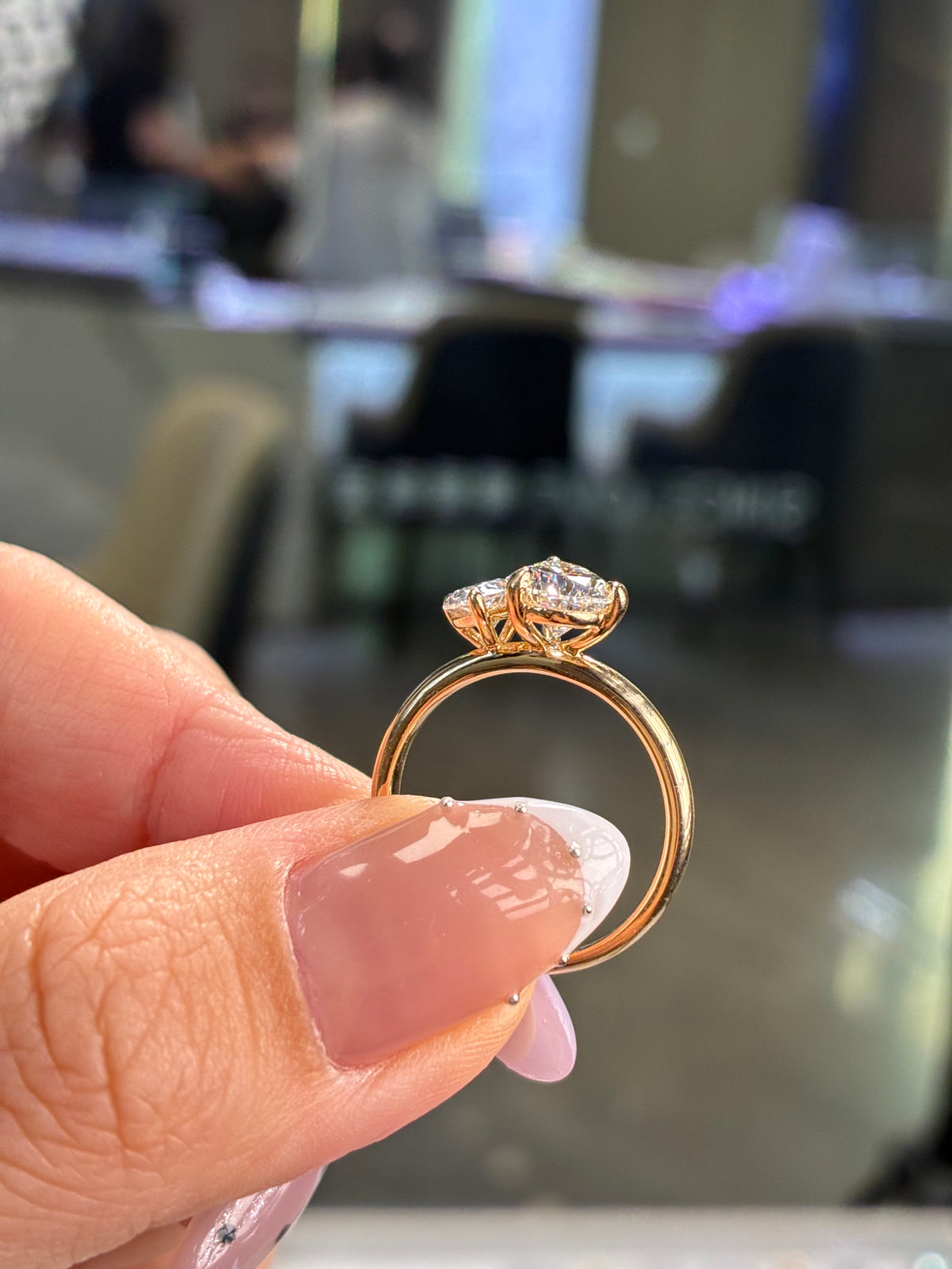 For…, total 2.1ct Toi et Mio Engagement ring, D/VVS2, in 14k yellow gold