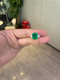 For Lostnfound 14k yellow gold ring with 3ct emerald stone