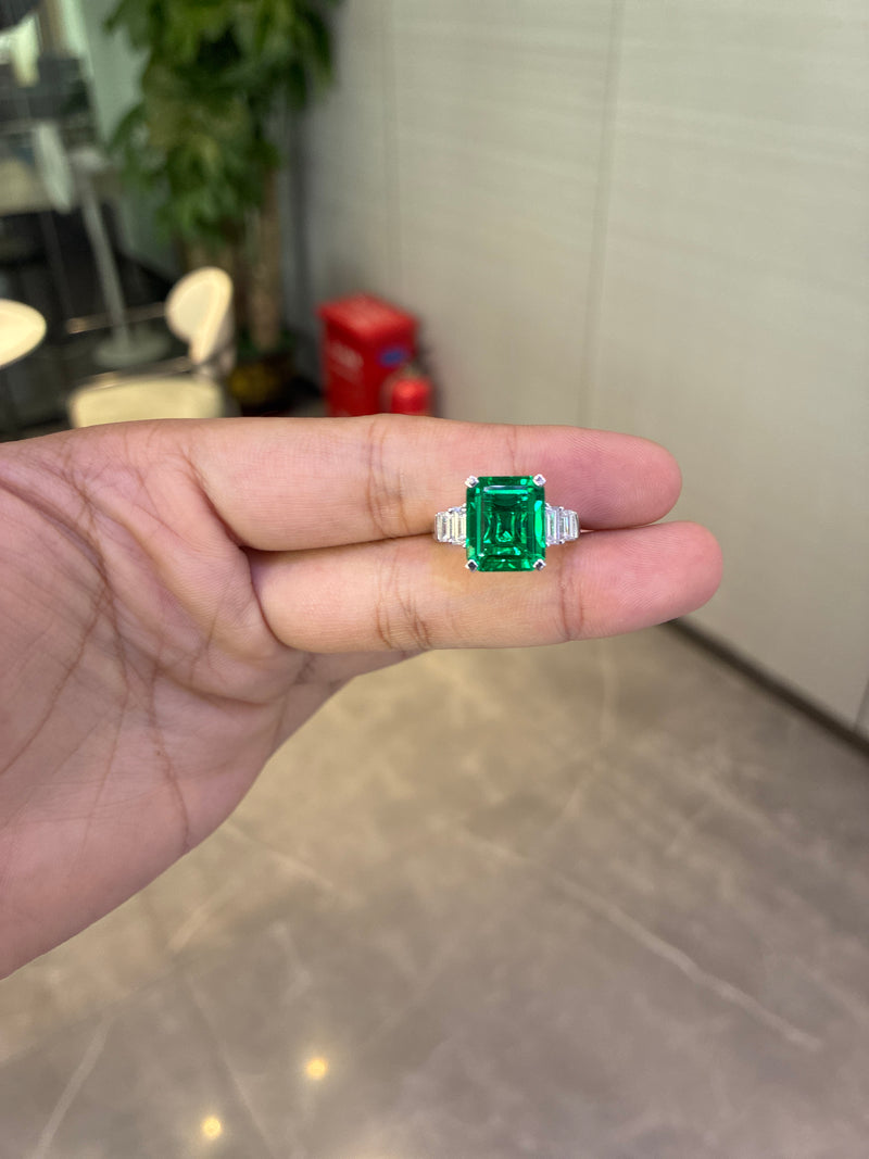 For Lostnfound 14k yellow gold ring with 3ct emerald stone
