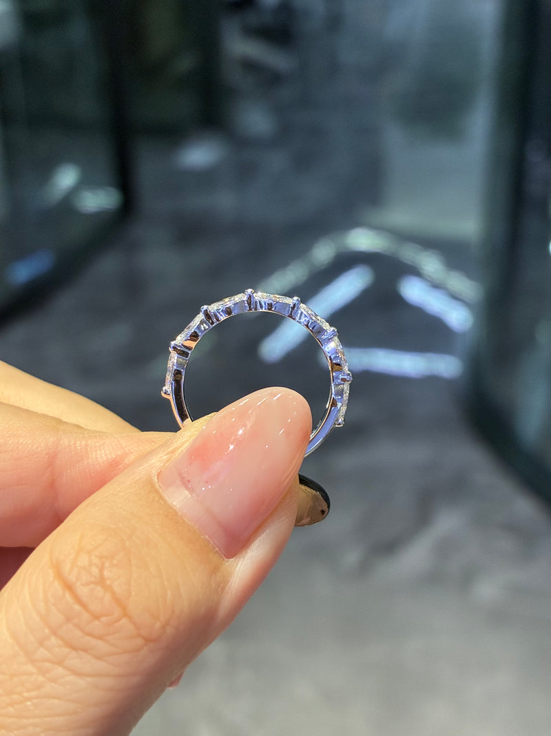For Kyra, Half eternity Marquise wedding band, total 0.596ct in 14k white gold