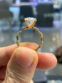 Customizatin For lildarling 2.69 carats E/VVS2 in 14k yellow gold with 0.439 carats sidestones