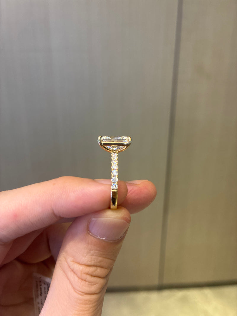 For Mo 14K solid yellow gold E/VS1 3.1ct Size 9