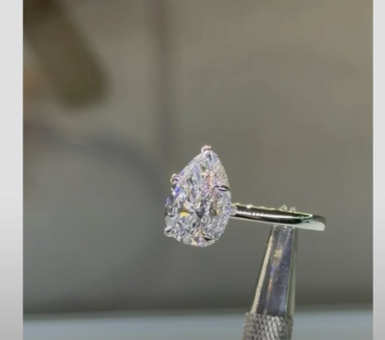 For Rina 2carat diamond basket two tone ,14k  pear cut customization