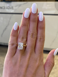 For Bsanders 18k solid gold 4ct E/VVS2 with 0.147ct hidden halo(pay the price difference)