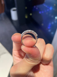 50% Deposit For Miss.Freeman//Princess Cut Half Eternity Band Ring*2//14K Solid white gold//Total 7 Princess cut stone for total 1.145ct//D-E/VS-VVS// US Size 7