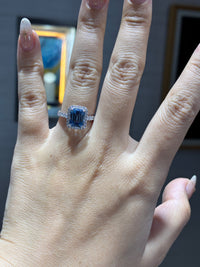 For Lola, 3ct+0.548ct Aquamarine lab Gem Ring in 18k gold