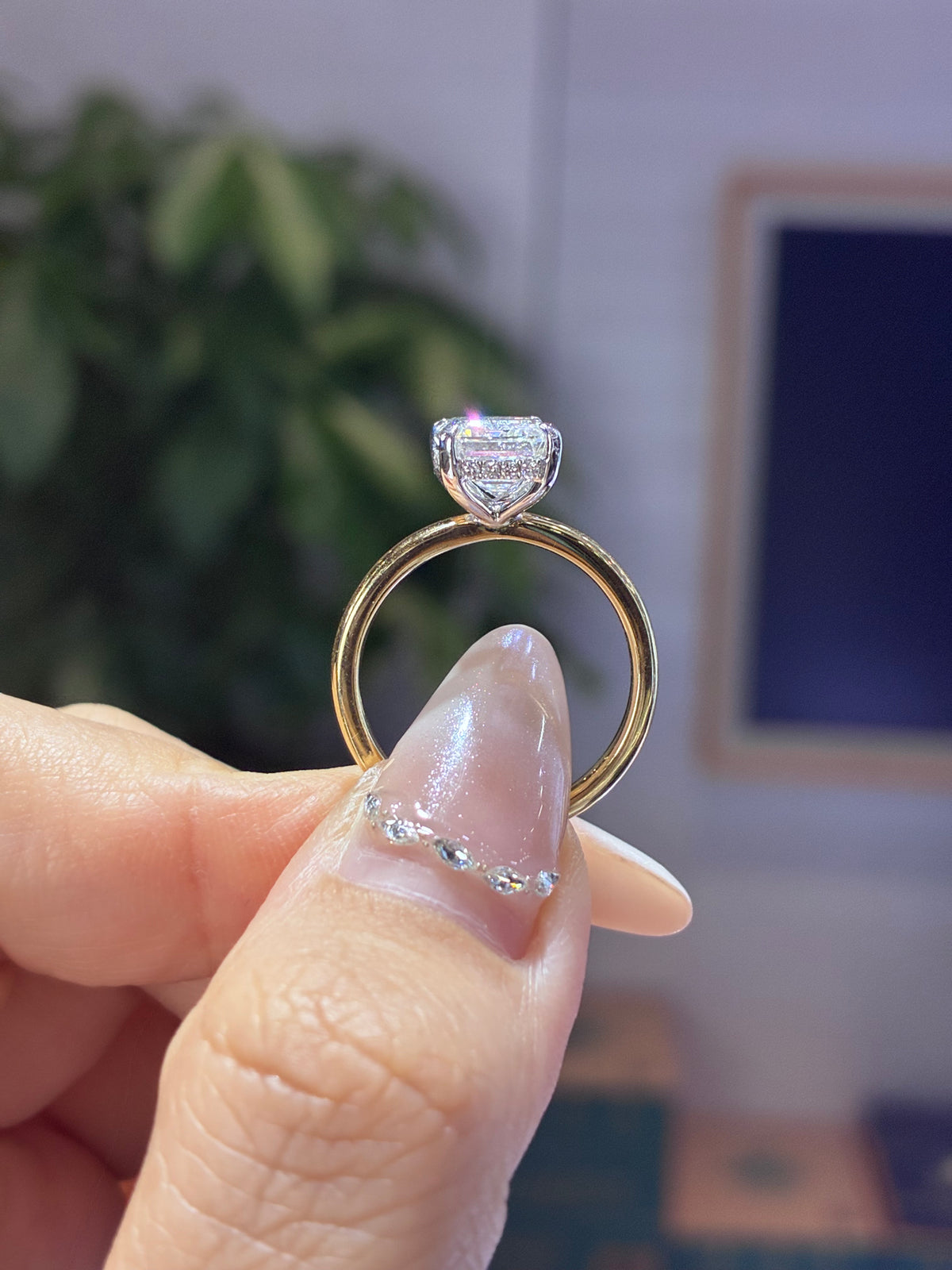 For Randy, deposit 3ct Emerald Solitaire Ring, E/VVS2,14k white gold