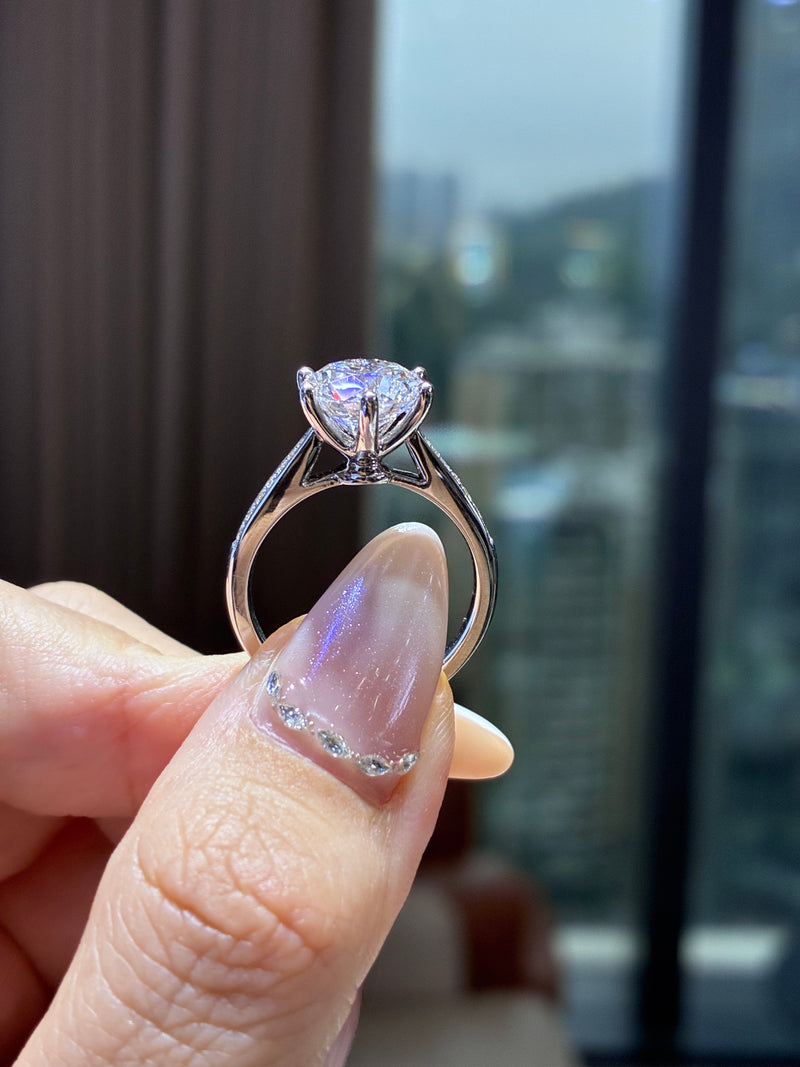 For placeyabby, 3.07ct+0.114ct Round Solitaire Lab Diamond Ring, E/VS1,18k white gold