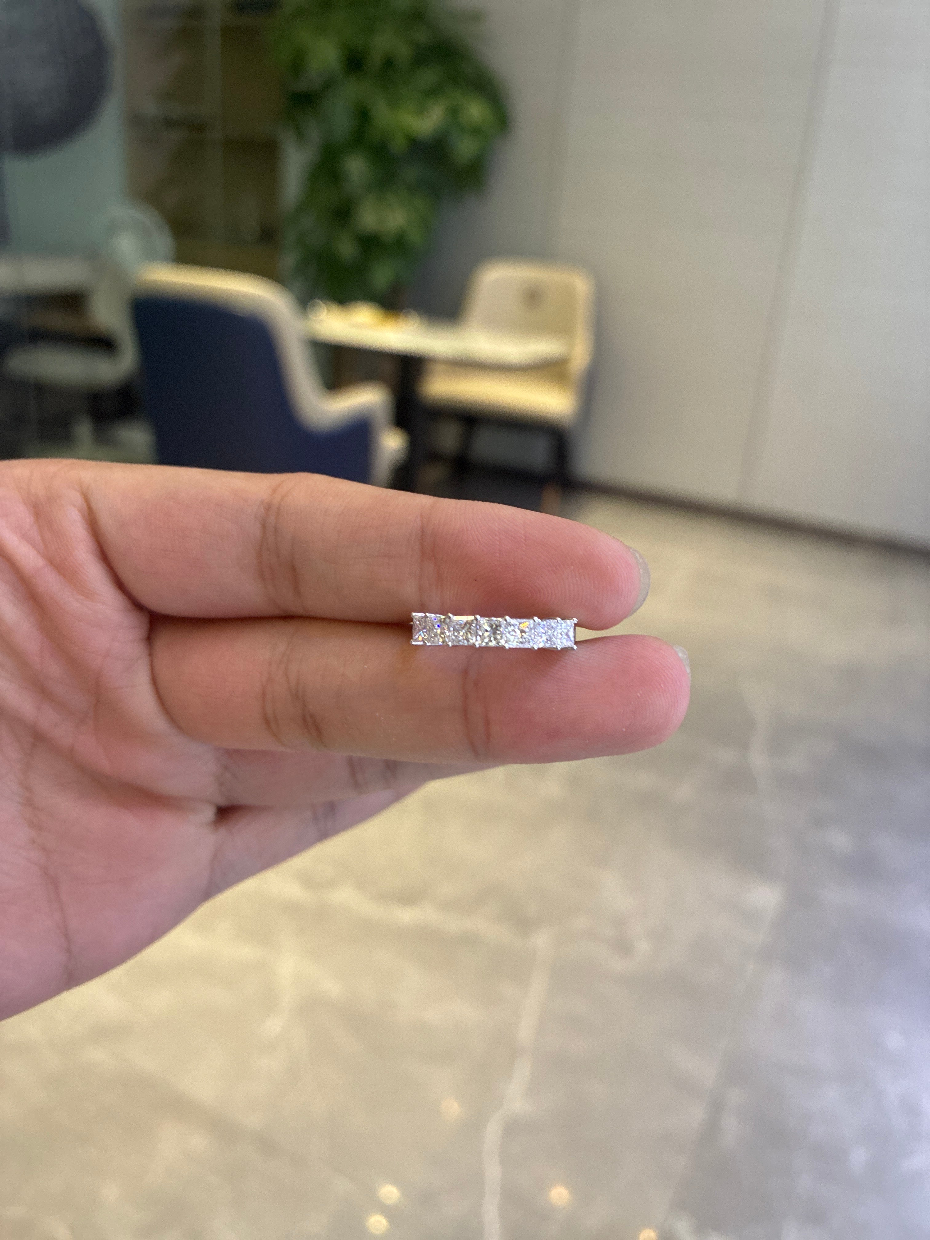 For SC 14k white gold princess cut band (1.1ct)￼