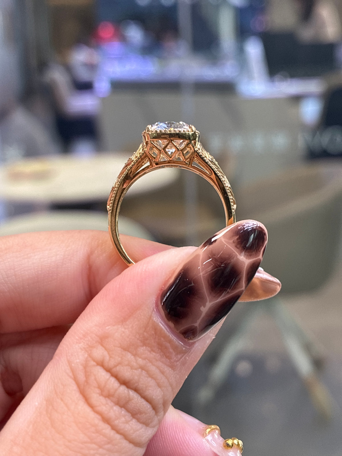 Deposit for Swann Karma 4ct old mine cut ring in 18k yellow gold