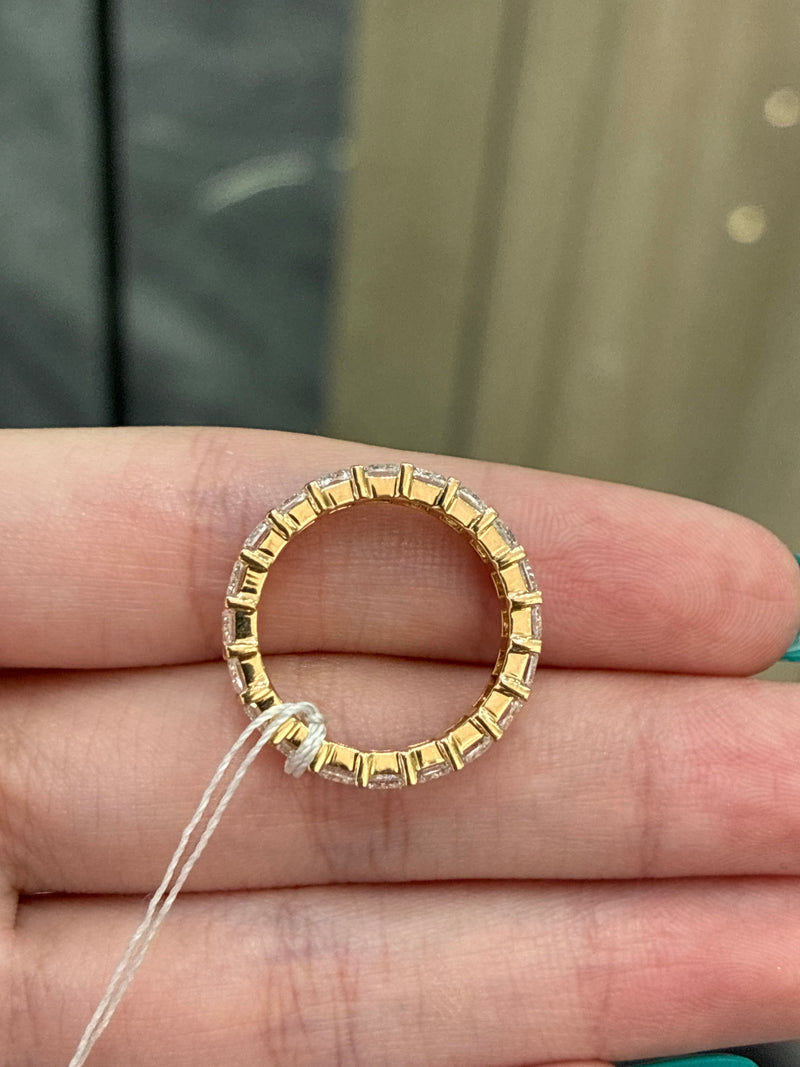For Miabella 18k solid yellow gold radiant cut full eternity band