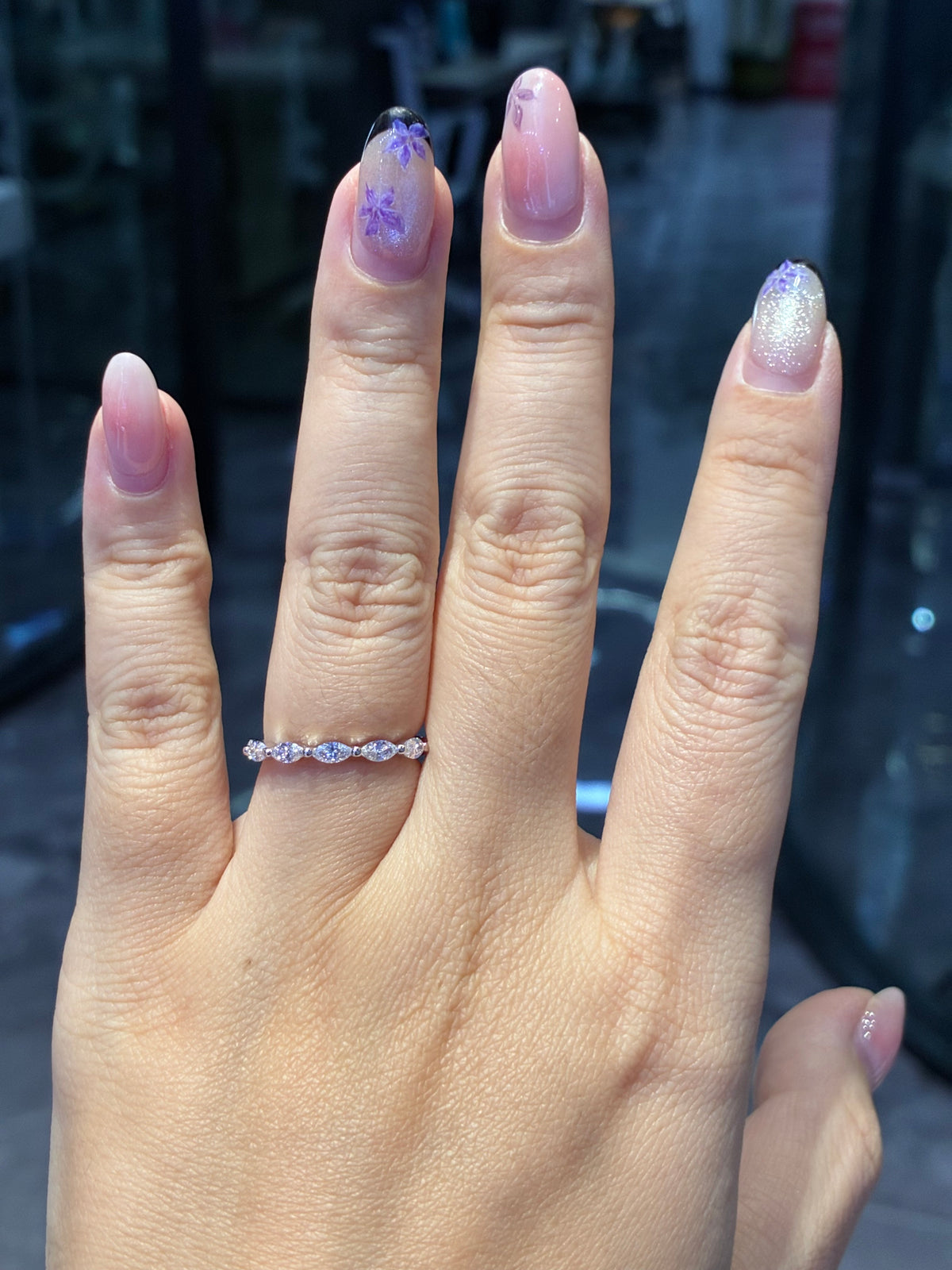 For Kyra, Half eternity Marquise wedding band, total 0.596ct in 14k white gold