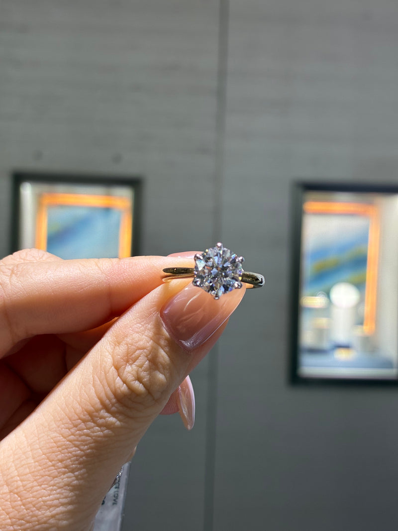 2.54carat Round Solitaire Tulip Lab Diamond Ring