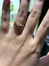 1.05ct, D/VVS2 Marquis Lab Diamond Ring in 18K Gold