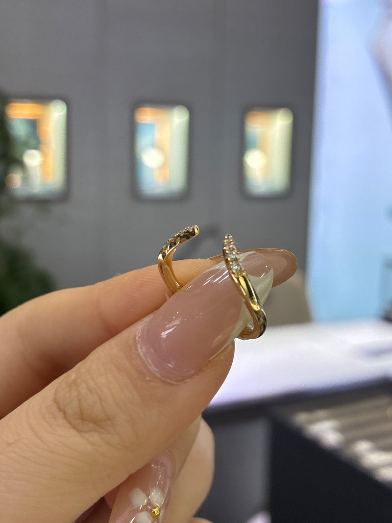 For Gee 18k yellow gold 0.099ct v band customize