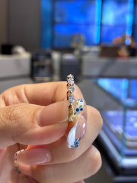 For Karina, 0.58ct marquis lab diamond band in 14k yellow gold