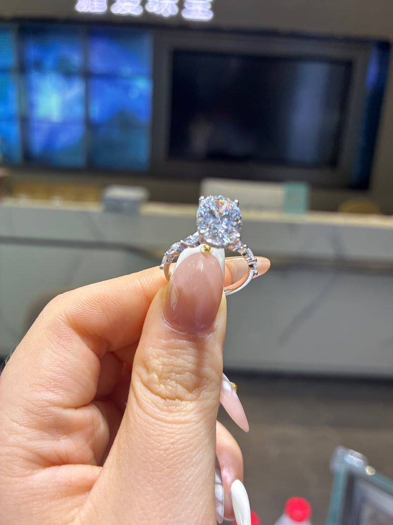 Deposit for Amaris 14k white gold 2carat oval with marquis band