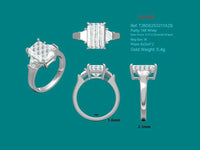 For Erin Bell, deposit for Matching Wedding band, total 0.8ct in 14K yellow gold, DE/VS-VVS( stack with 5ct Emerald Trilogy Engagement Ring)
