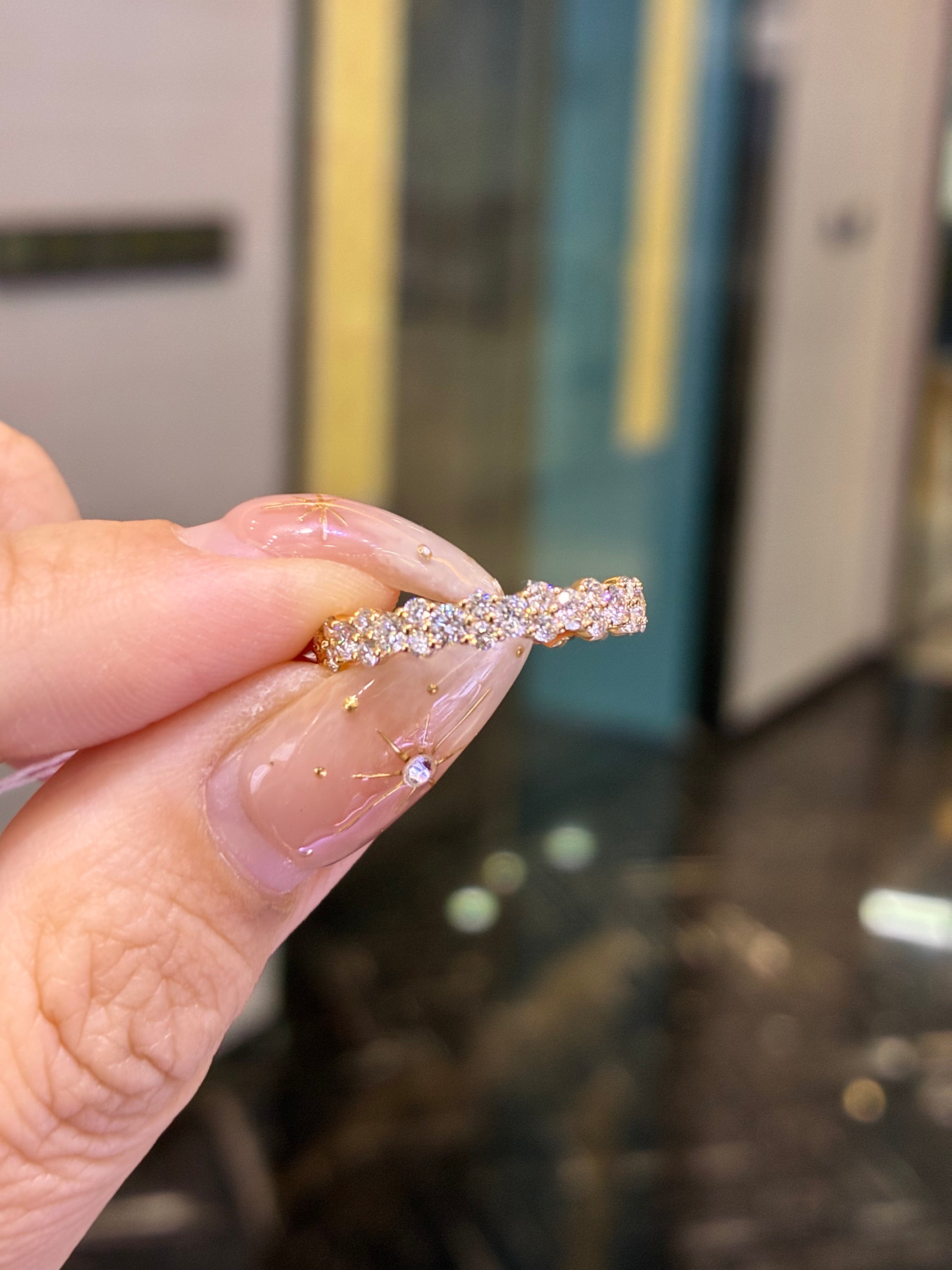 For LiYing, Custom Deposit for 1ct Lab Diamond Full Eternity Band, DE/VS-VVS, 18k gold