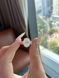 Remaining balance for lovelyd.sentme ,14k yellow gold, 5cts oval center diamond with 1.302ct sidestones