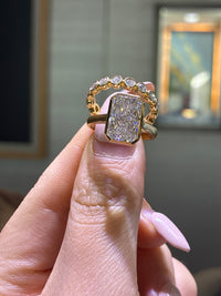For jenna a set  bezel radiant ring 18k gold 3.54  carat D/vvs2  + band 0.985ct
