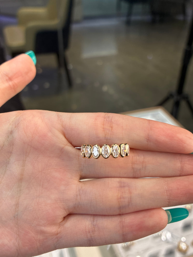 For Jennifer Rivera 14k solid yellow gold with 1.316ct/7p bezel setting DE/VS VVS clarity(ready to  ship)