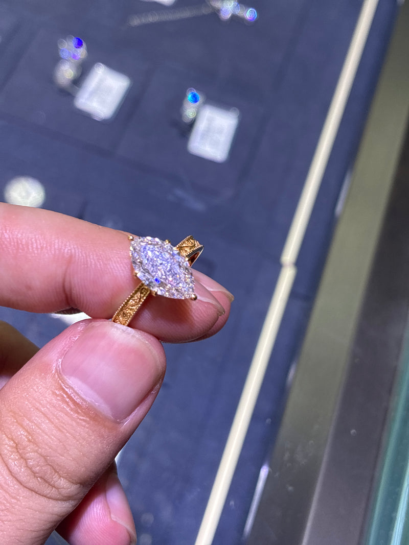 For Jasmine Sinclair 18k marquise cut E/VVS2 3.03ct customize