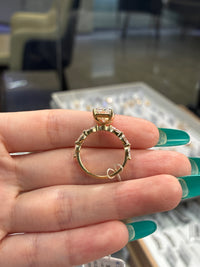 For SanB 14k solid yellow gold 3carat E/VVS2 with 0.512ct marquise bubble band(ready to ship)