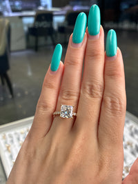 For Janel Stroud 14K solid yellow gold 3carat princess cut E/VVS2, with 0.386ct sidestones